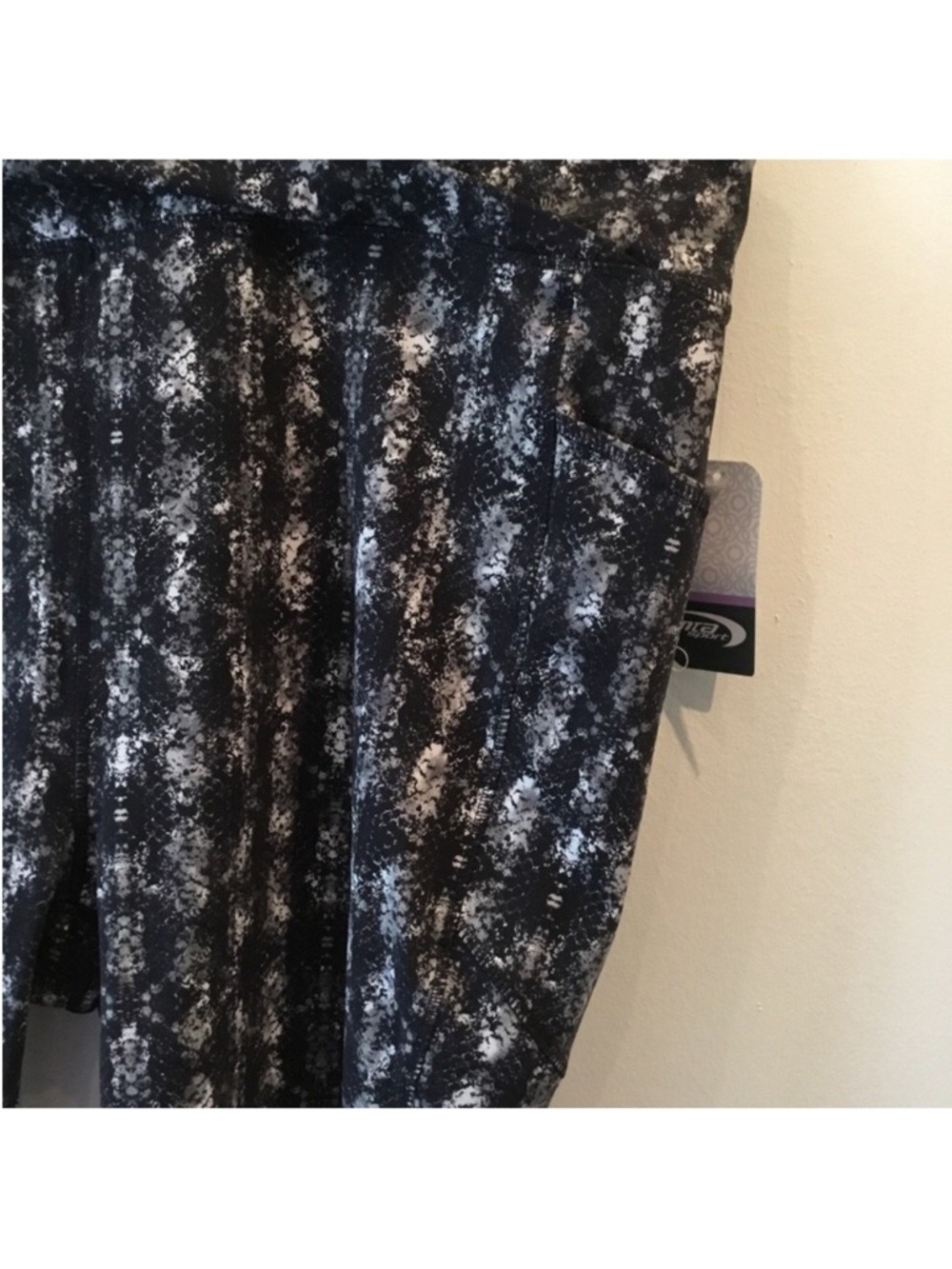 MTA Sport 3X Black White & Gray Printed Bike Shorts Athletic Stretch Pockets - Picture 6 of 10